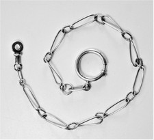 Catena per orologio da tasca in argento massiccio – XIX secolo