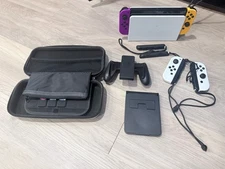 Nintendo Switch OLED (White) USED w/ Dock, JoyCons, HDMI, Charger, Case, Grips