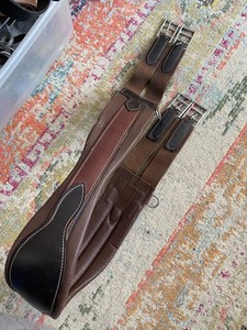 English Brown/padded 52" girth used tack top line FREE SHIPPING