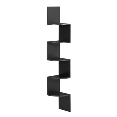 VASAGLE Corner Shelf Wall Mount, 5-Tier Floating Wall Shelf,Corner Bookshelf,
