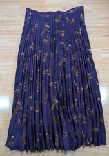 Sag Harbor Petite Size 12 Purple Floral Pleated Midi Skirt