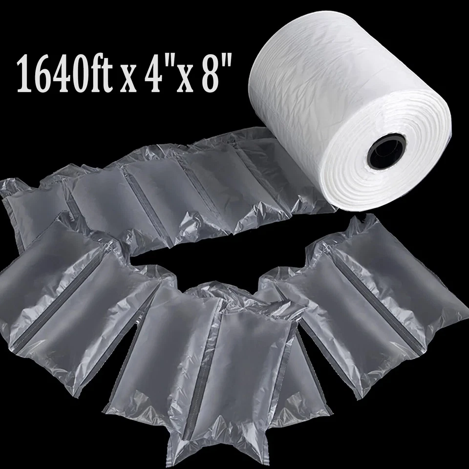 1640ft x 4" x 8" Air Cushion Machine Film Bubble Pillow Packaging Filling Bags*2 - Image 2 of 4