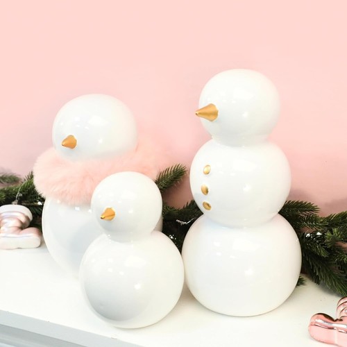 Fonder Mols Snowman Figurines Christmas Decorations Indoor, Snowman Decor