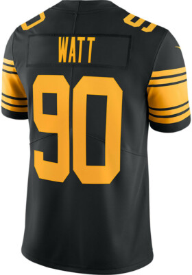 Pittsburgh Steelers T.J. Watt #90 Nike Black Color Rush 2025 NFL Pittsburgh Steelers T.J. Watt #90 Nike Black Color Rush 2025 NFL