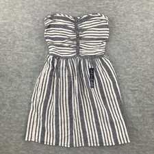 GAP Dress Womens 6 Strapless Blue White Striped Lightweight Preppy Summer Beach