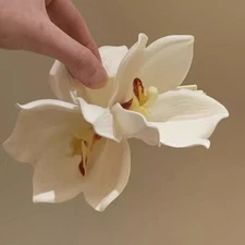 Artificial Orchid Claw Hair Clip Women Bun Back Head Hair Accessory Elegant