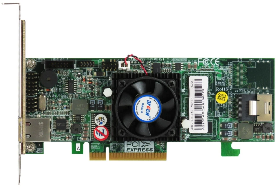 Raid Controller Card Areca ARC1222-SAS VER.1.3 Raid SAS PCI-Ex8 Standard Profile - Image 2 of 2