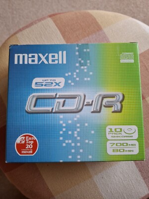 Komplette Box mit 10 Maxwell CD-R bis zu 52X Compact Disc beschreibbar