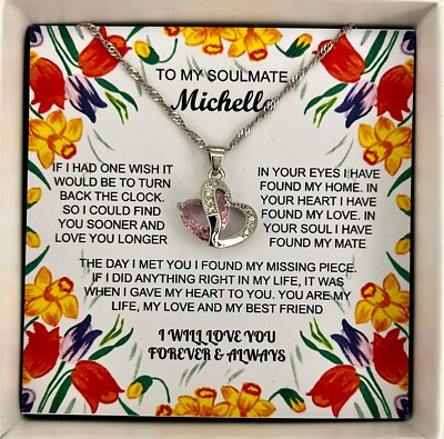 Personalized To My Soulmate/Wife/Girlfriend Necklace Gift for Birthday/Valentine
