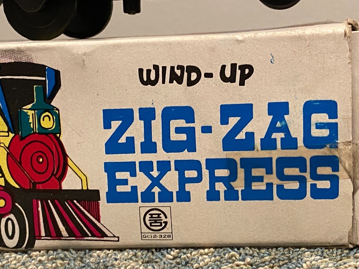 Wind Up ZIG-ZAG COMIC Western EXPRESS Tin Toy Train w/ Box Wind Up ZIG-ZAG COMIC Western EXPRESS Tin Toy Train w/ Box