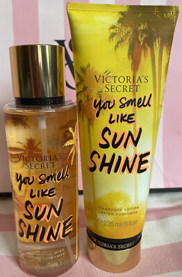 VICTORIA'S SECRET YOU SMELL LIKE SUNSHINE FRAGRANCE BODY MIST & LOTION SET NEW