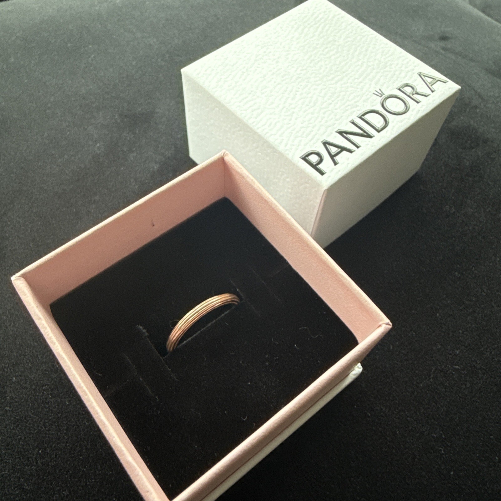 Pandora ME Stackable Ring 14K Rose Gold Plated ALE MET 44 (F)
