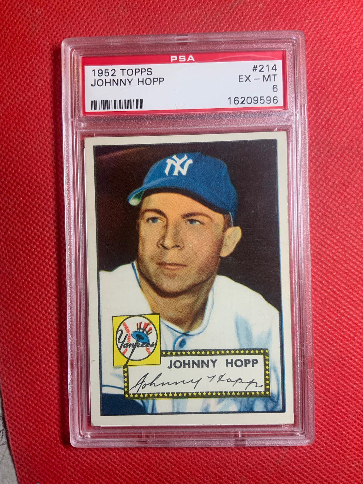 1952 Topps #214 JOHNNY HOPP Psa 6 Ex-Mt Yankees