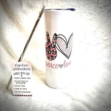 Peace Love Sublimation 20oz Skinny Tumbler