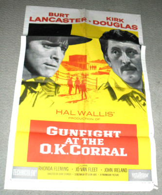 Gunfight at the O.K. Corral Original 1sh Movie Poster '57 Burt Lancaster, Kirk 