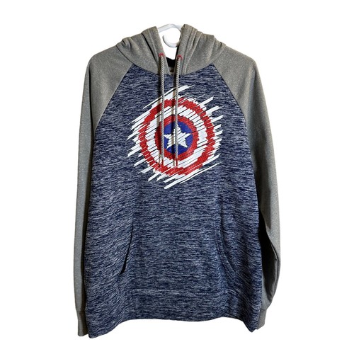 Marvel Captain America Hoodie Textured Graphic Size XL *NOTE