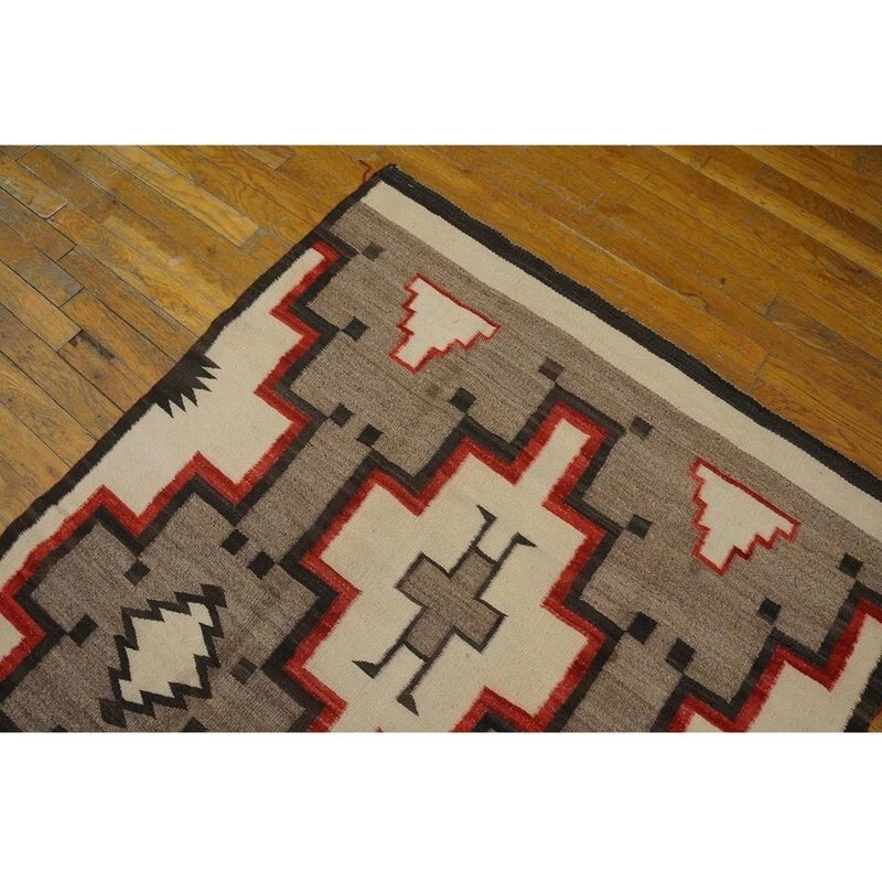 Southwestern Wool Navajo Rug Handmade Native American Style Aztec Large Area Rug - Image 4 of 4