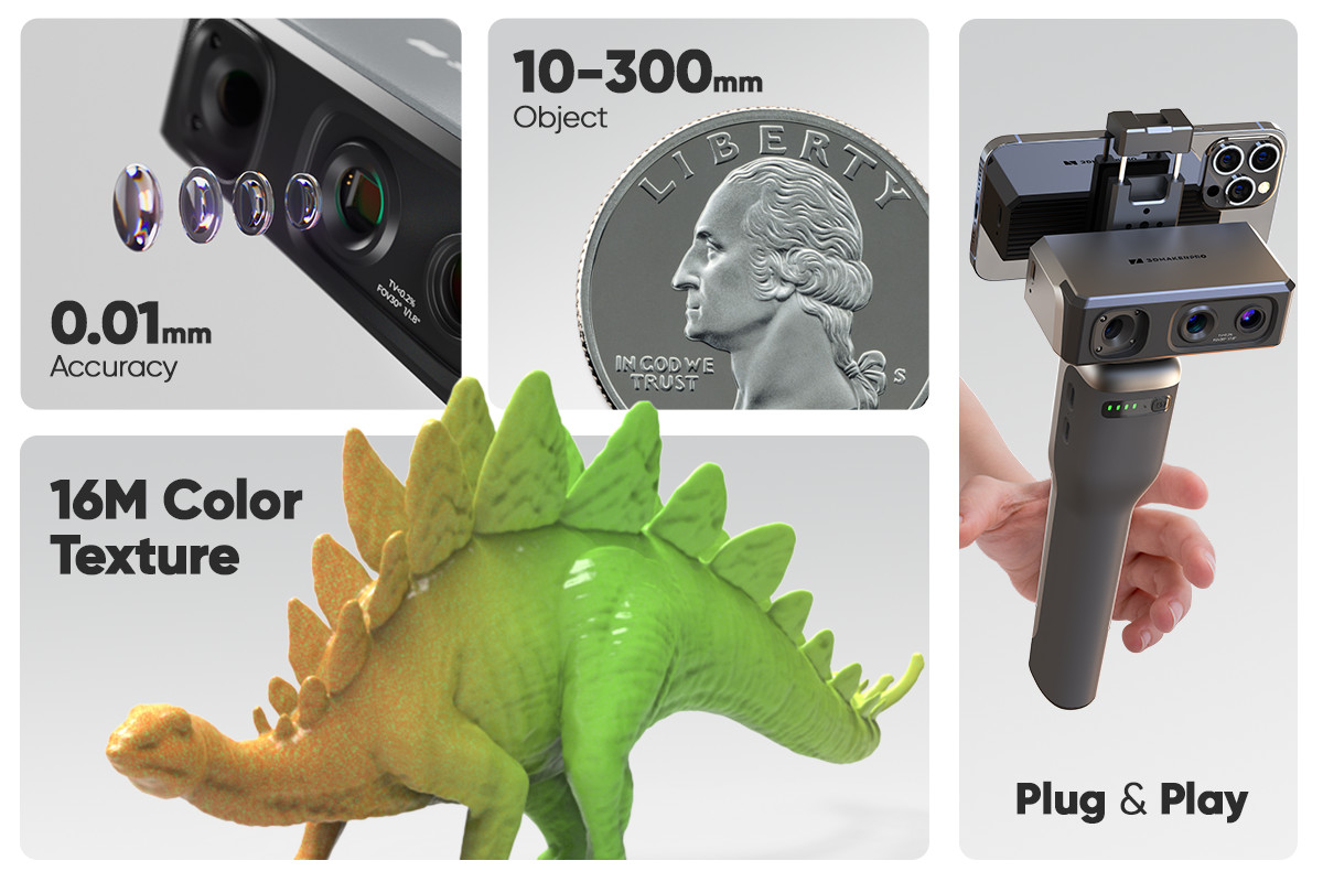 3D Scanner 3DMAKERPRO Seal Bundle inkl. SMART GRIP und MULTI AXIS TURNTABLE - Bild 5