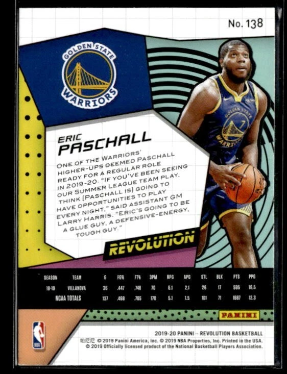 2019-20 Panini Revolution #138 Eric Paschall RC  BK01R05A - Image 2 of 2