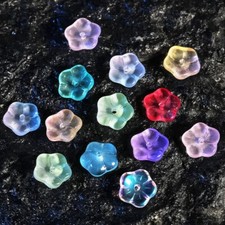 100x Glass Lampwork 5-Petal Flower Beads Gradient 10mm DIY Jewelry Making Crafts