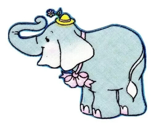 Elephant Patch Iron On Badge Sew On T Shirt Bag Embroidered