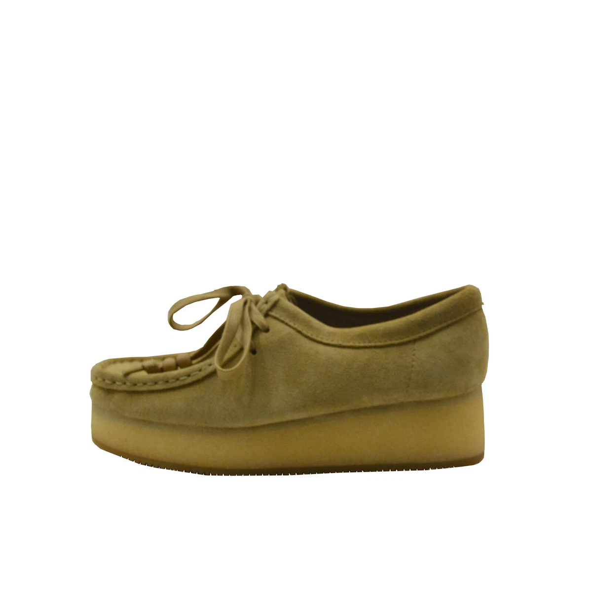 Women's Shoes Clarks WALLACRAFT BEE Platform Moccasins 73498 MAPLE SUEDE