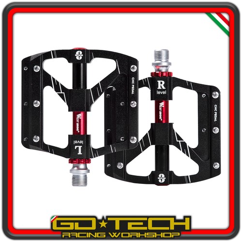PEDALI BICI MTB FLAT ALLUMINIO Neri MOUNTAIN BIKE BICICLETTA ANTI SCIVOLO  CNC | eBay