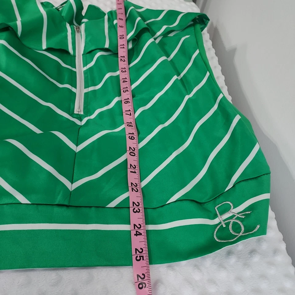 Camisola Rocawear Tank Volantes XL Correa de Espagueti Rayas Verdes Blanco Fairycore Foto 4 de 4