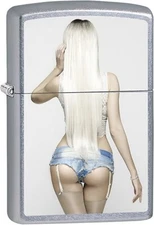 Zippo 02623 View From Behind 2023 Blonde Woman Street Chrome Lighter