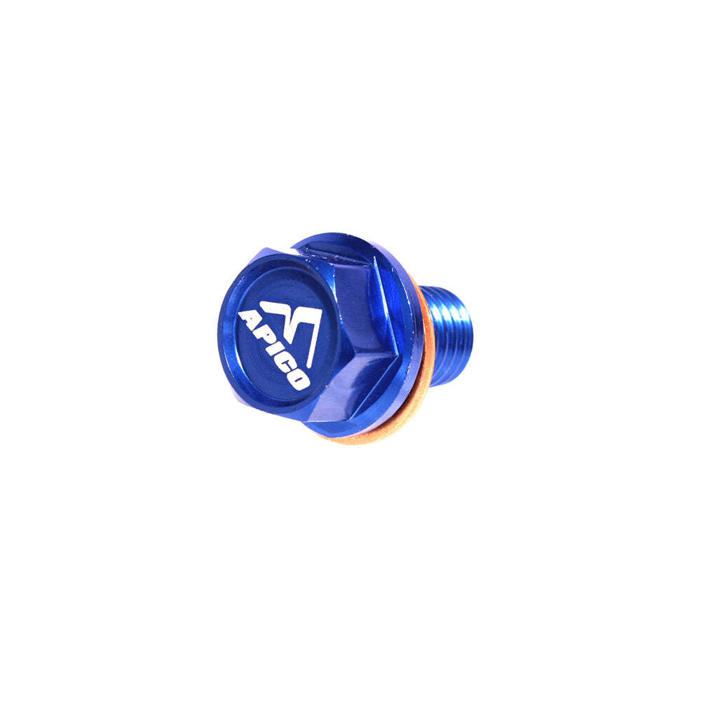 Apico Magnetic Sump Bolt KAWASAKI KX65-250 >23, KX250F 04-20, KX450F 16-18 Blue