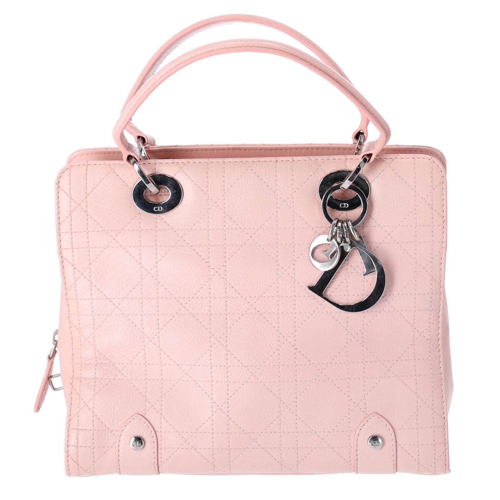 Sac à main Christian Dior Cannage Stitch VEA44594 cuir rose clair