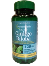 Ginkgo Biloba 120 mg  100 Capsules Supports Healthy Brain Function