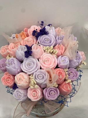 Flower Box Candle Bouquet   Handmade Floral Gift