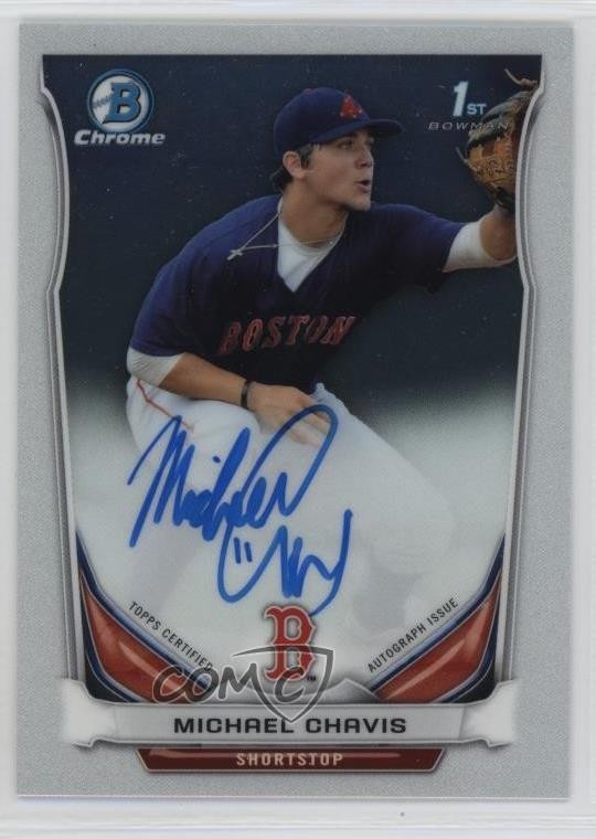 2014 Bowman Draft Chrome Draft Pick Auto Michael Chavis #BCA-MIC Auto 2f4