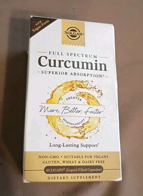 Solgar Full Spectrum Curcumin Softgel Capsule - 60 Servings - Expiration 06/26