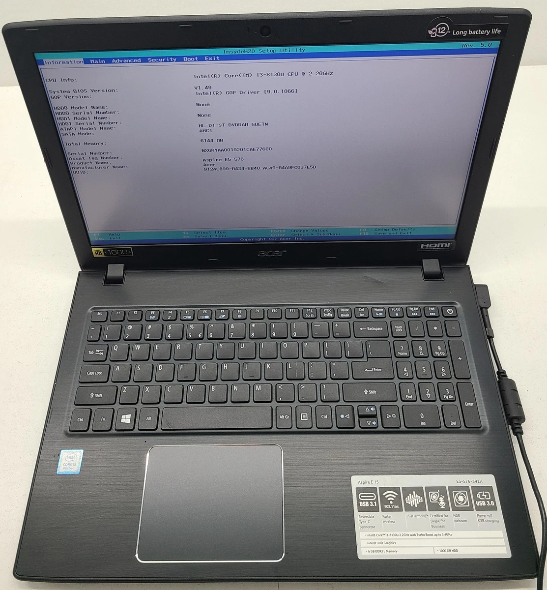 Acer Intel Core i5 8th Gen. 8 GB RAM PC Laptops & Netbooks for