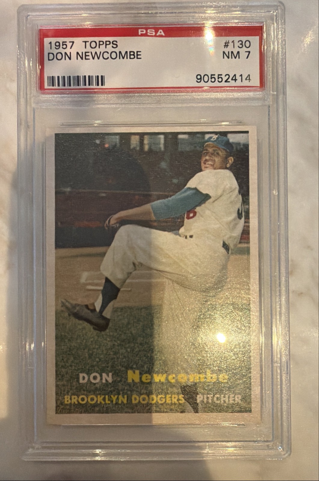 1957 Topps - Don Newcombe #130 - PSA 7