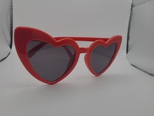 Red Heart-Shaped Sunglasses Trendy Retro Fashion Shades for Women Girls