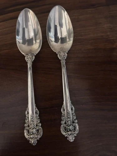 Grand Baroque Sterling Silver Teaspoons (2) 2.2 Ounces