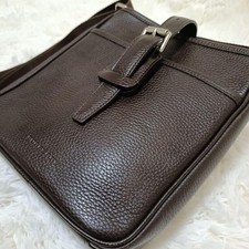 Borsa a tracolla BURBERRY in pelle marrone scuro autentica alta qualità tracolla sottile