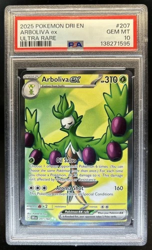 2025 Pokemon Destined Rivals Arboliva ex #207/182 PSA 10 GEM MINT
