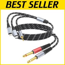Lightning to Dual 6.35mm Stereo Y-Cable Splitter - 3.3FT
