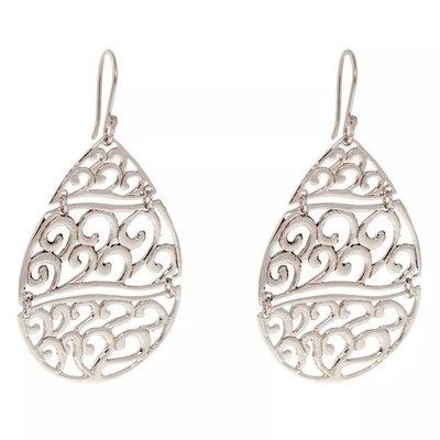 HSN Sterlingsilber Scrollwork Ohrhänger, 1-3/4''