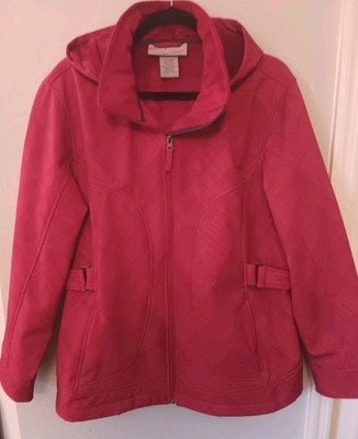 Women s XXL Wind Breaker Free Country Red Water Resistant Lined Hoodie COAT NWOT