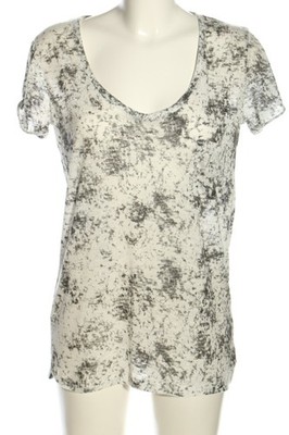 MANGO CASUAL T-Shirt Damen Shirt Gr. DE 38 weiß-hellgrau Casual-Look