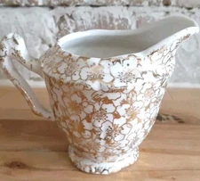 Nippon Handpainted 24k Gold All Over Trimed Antique Creamer 3.5 Inches Tall
