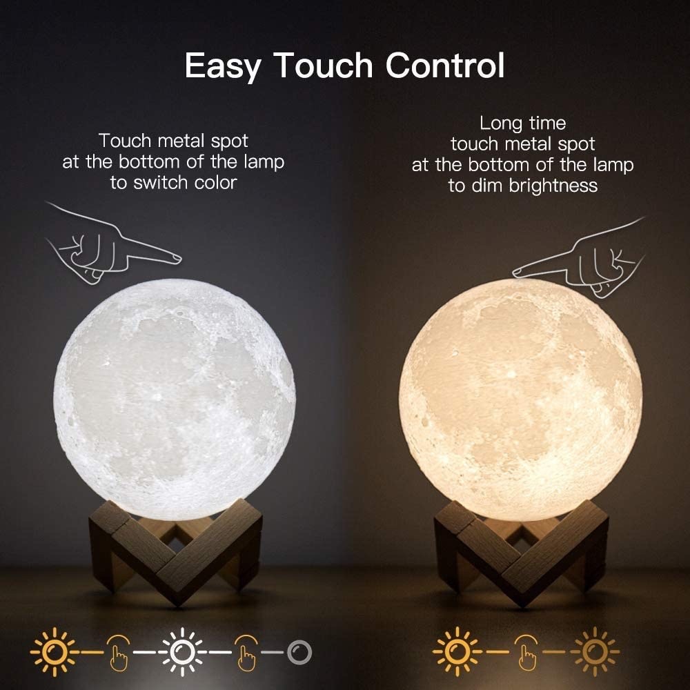 Moon Essential Oil Diffuser, Humidifier w/ Tricolor LED
