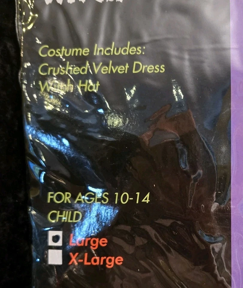 California Abrigos BRUJA Vestido Negro Disfraz Halloween Niñas Talla L 10-14 Nuevo con Etiquetas  Foto 2 de 4