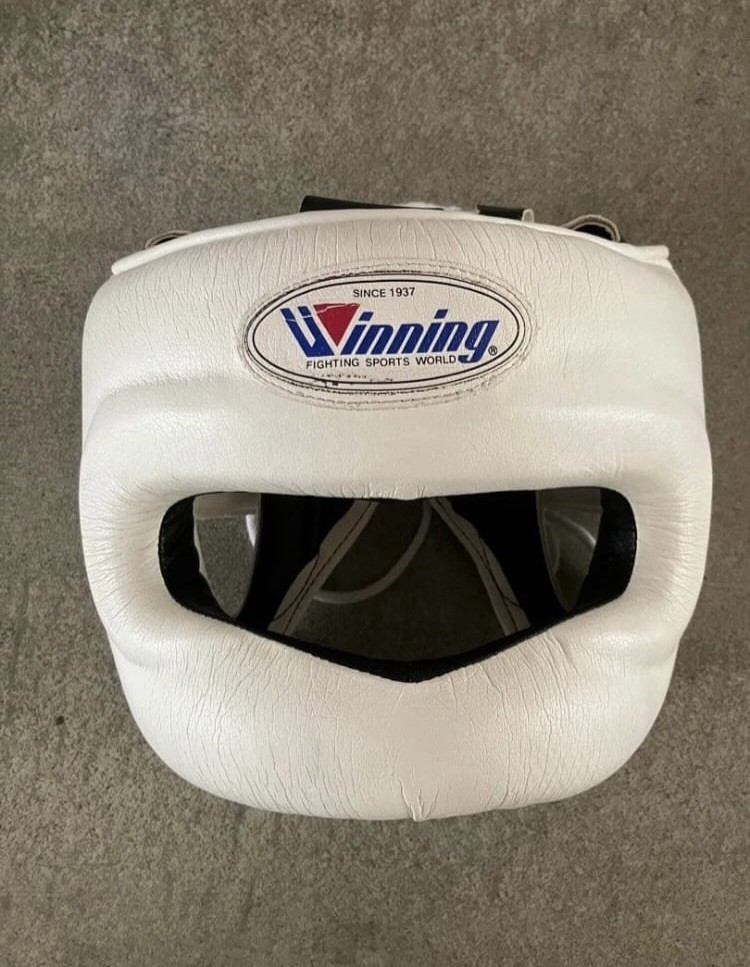 Authentic Winning Headgear FG-5000 White Size M Made in Japan Boxing Gear