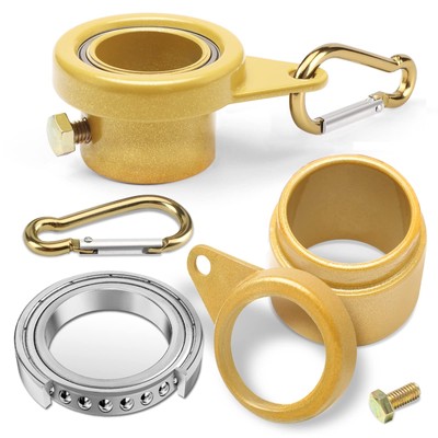 MOFEEZ Flagpole Rotating Rings,360 Degree Anti-Wrap Flag pack of 2, Gold 
